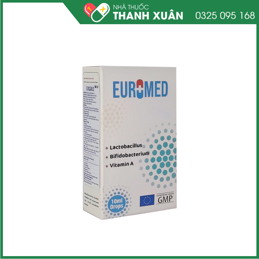 Euromed giúp bổ sung lợi khuẩn, hỗ trợ hạn chế rối loạn tiêu hóa do loạn khuẩn đường ruột, táo bón hoặc sử dụng kháng sinh dài ngày